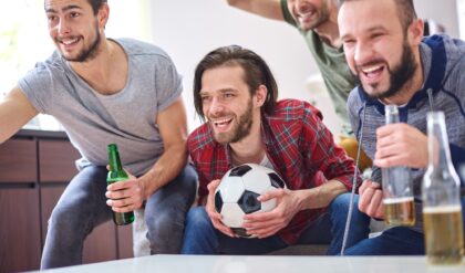 Big emotions while watching soccer match