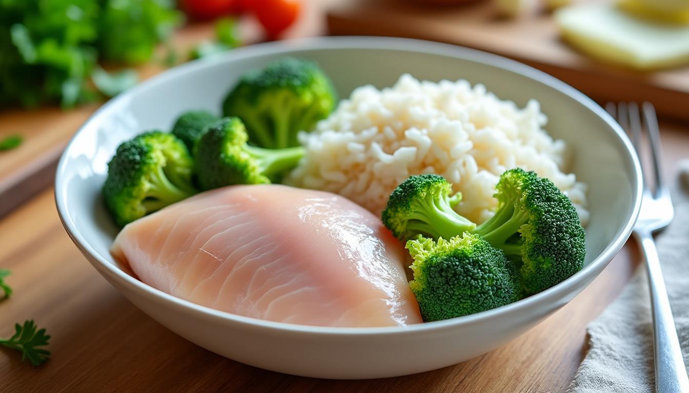 découvrez notre recette de riz poulet brocolis, idéale pour la musculation : un plat savoureux, riche en protéines et en nutriments, parfait pour soutenir vos objectifs sportifs et améliorer votre alimentation au quotidien.