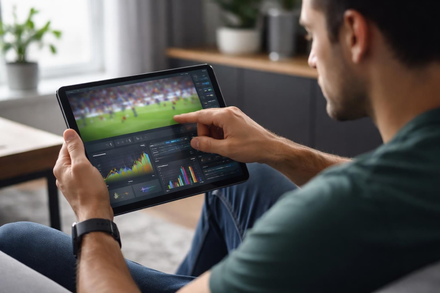 analyse match : revivez les actions clés et consultez les statistiques en toute simplicité sur votre tablette tactile, pour une expérience pratique et interactive.
