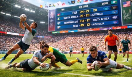 découvrez les temps forts, le calendrier et les résultats du rugby à sept aux jeux olympiques d'été, une compétition pleine d'énergie et d'émotions.