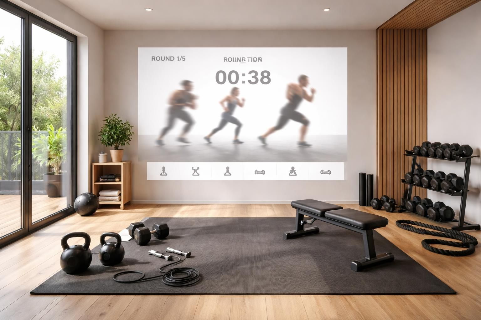 découvrez comment créer un mur hiit à la maison équipé d'un écran de projection pour un entraînement efficace et immersif. suivez notre guide complet pour un setup optimal.
