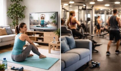 découvrez les avantages de la gymnastique en streaming : flexibilité, accessibilité et confort, comparés à la fréquentation d'une salle de sport traditionnelle.
