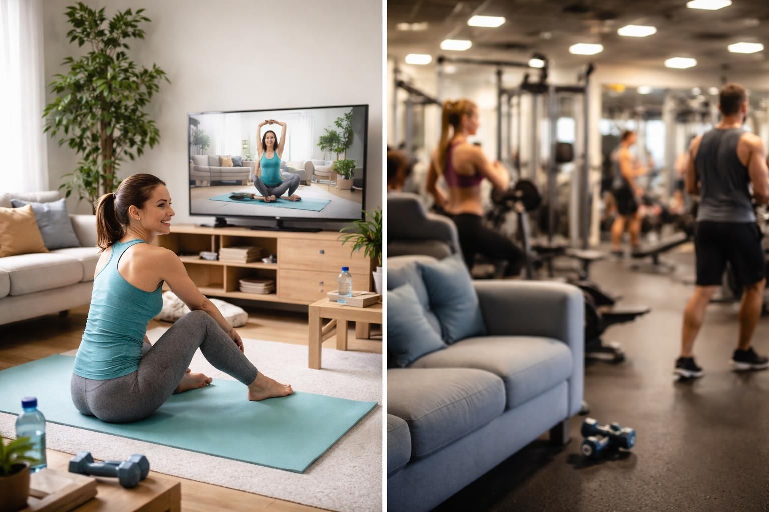 découvrez les avantages de la gymnastique en streaming : flexibilité, accessibilité et confort, comparés à la fréquentation d'une salle de sport traditionnelle.
